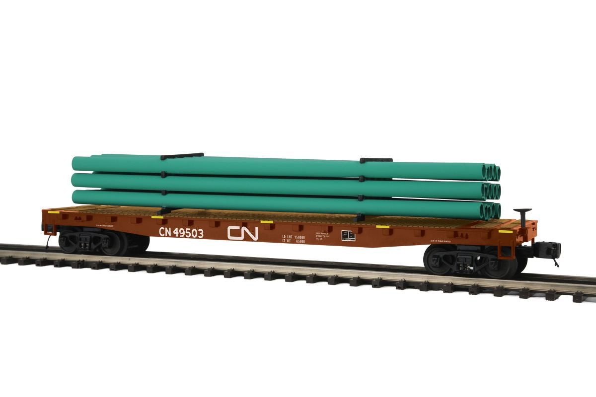 O 60' Flatcar w/Pipe Load CP