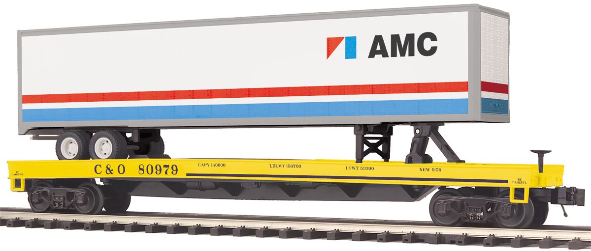O Flatcar w/48' Trailer C&O