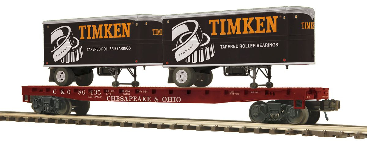 TARIFF O Flatcar w/Pup Trailers C&O