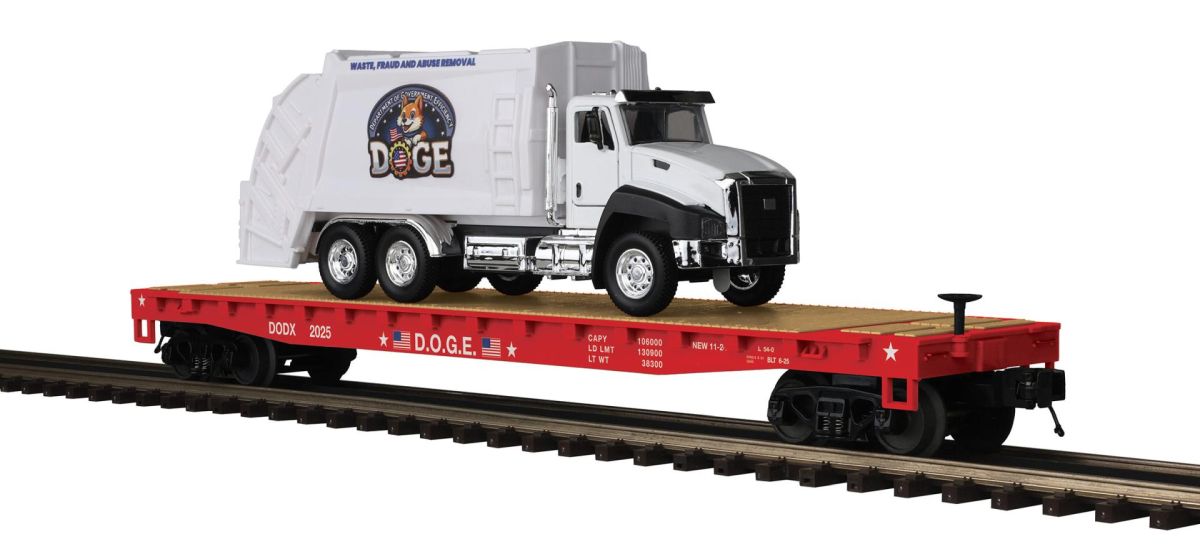 O D.O.G.E. Flat Car w/Garbage Truck