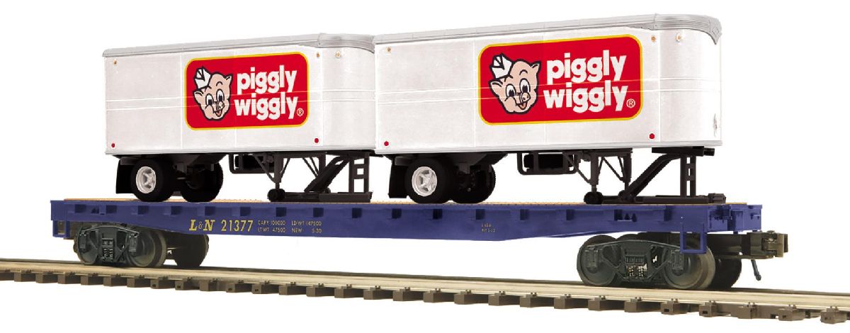 O L&N Flat Car w/Pup Trailers