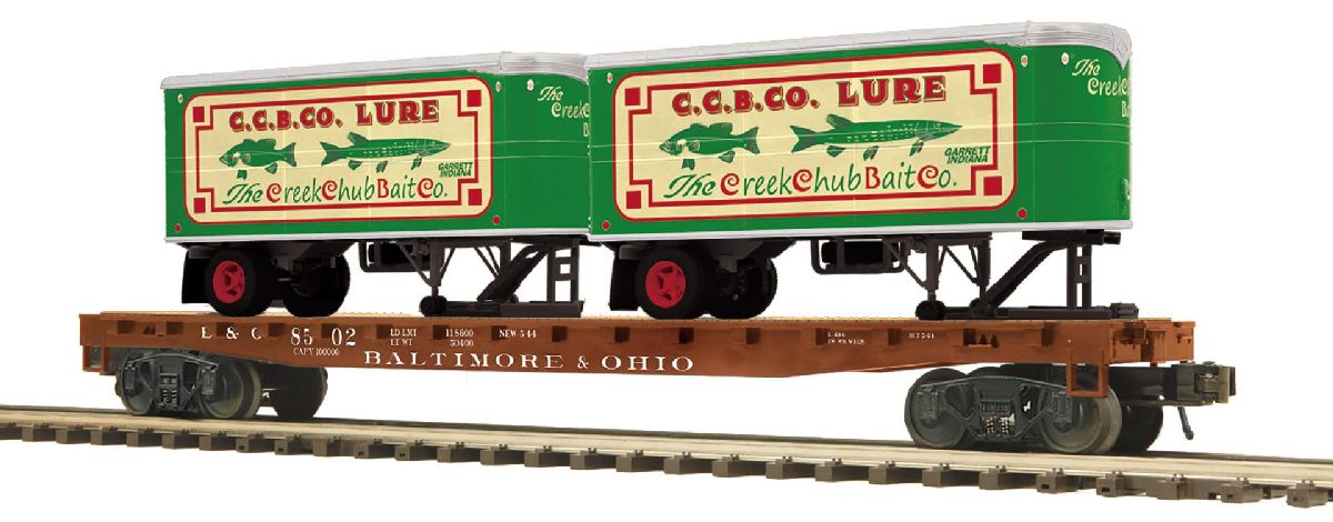 O  B&O Car w/Pup Trailers