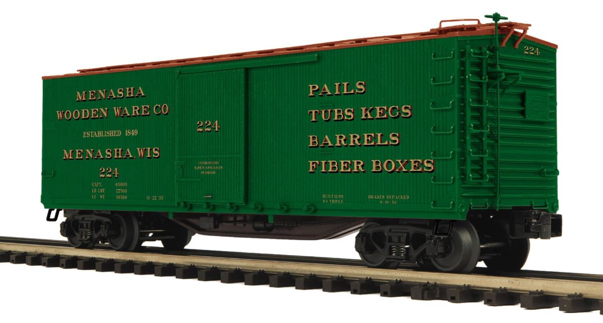 O Menasha Wooden Ware 40 USRA Double Sheathed Box Car