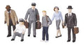 O Bus Station Employee & Patron Figures #4/6pc