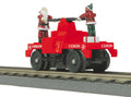 O Christmas Operating Hand Car w/Santa and Elf Red