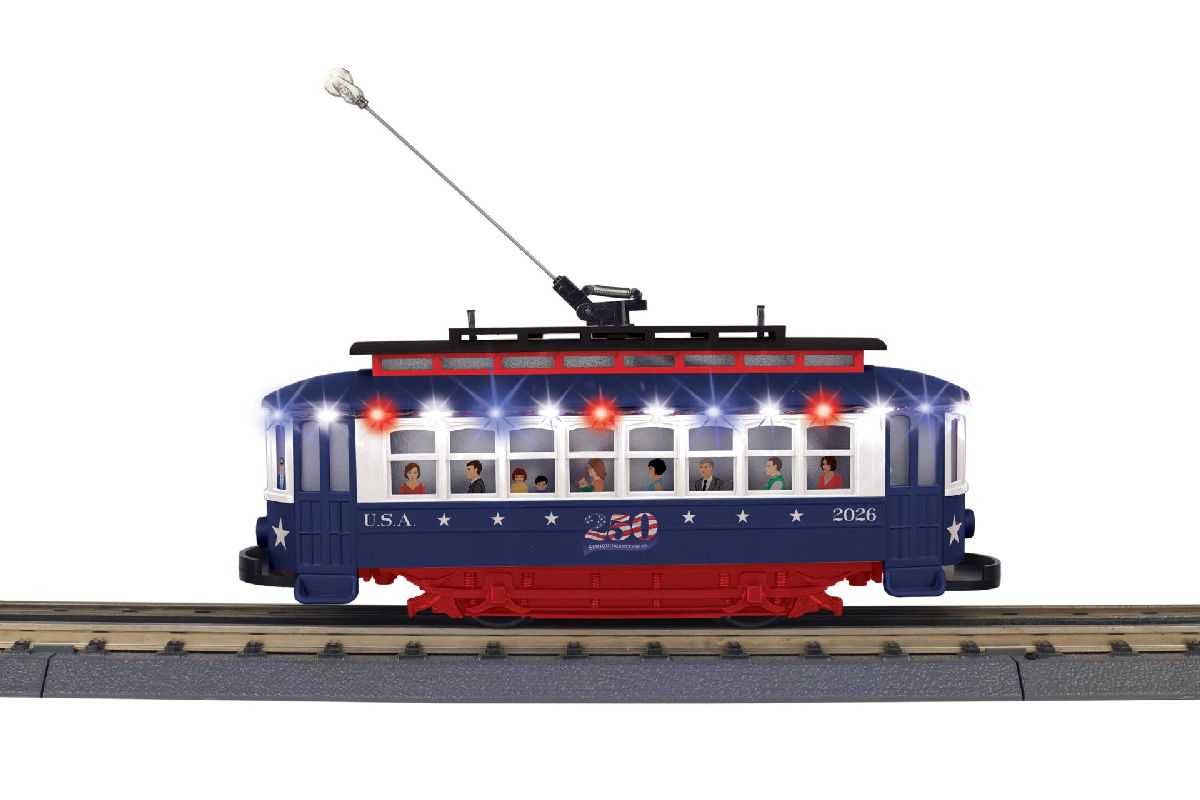 O Semiquincentennial Bump-n-Go Trolley w/LED Lights