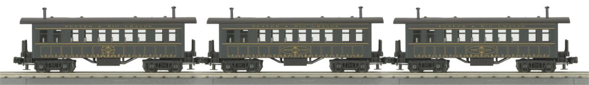 O Denver Rio Grande 3-Car Overton Passenger Car Set