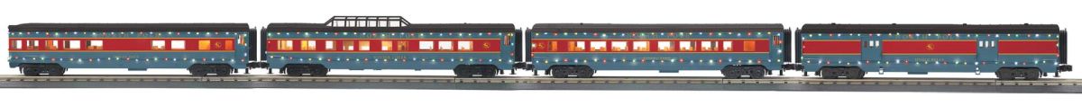 O North Pole 60' Streamlined Psg.Car 4pk w/LED's