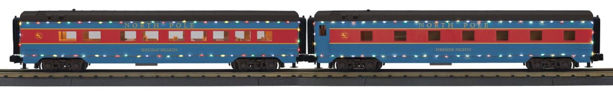 O North Pole 60' Streamlined Sleeper/Diner 2pk w/LED's