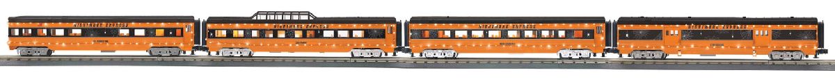 O Halloween 4-Car 60 Streamlined Passenger Set w/LED Lights