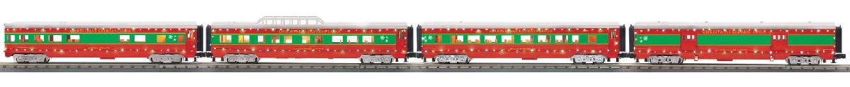 O Christmas 4-Car 60 Streamlined Passenger Set w/LED Lights