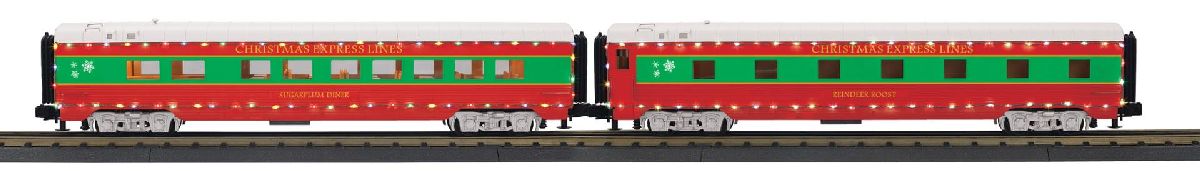 O Christmas 2-Car 60 Streamlined Sleeper/Diner Passenger Set
