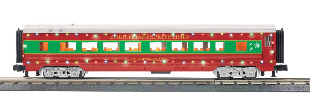 O Christmas 60 Streamlined Coach Car w/LED Lights