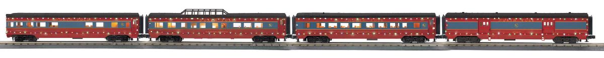 O North Pole 4-Car 60 Streamlined Passenger Set w/LED Lights