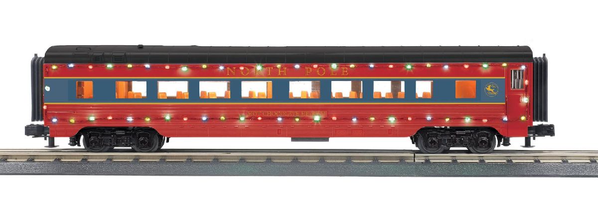 O North Pole 60 Streamlined Coach Car w/LED Lights