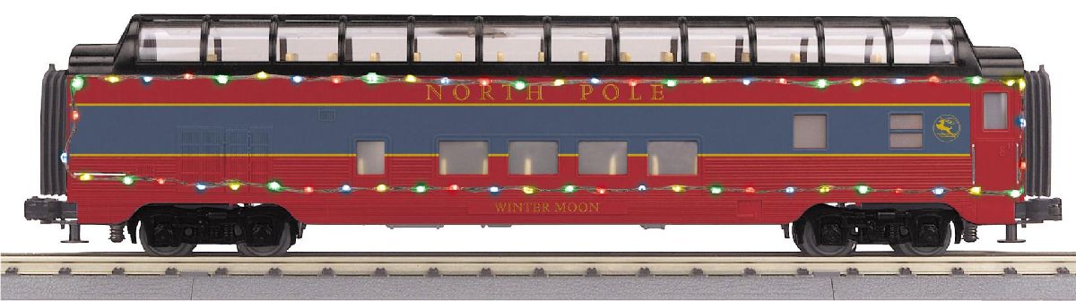 O North Pole 60 Streamlined Full Length Vista Dome Car w/LED