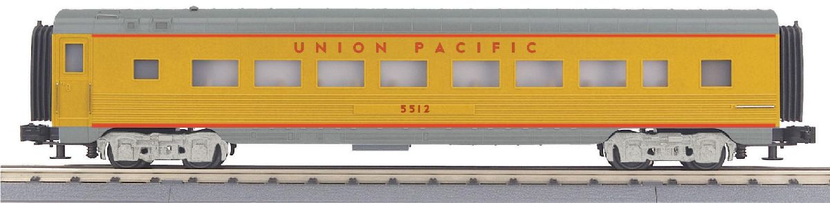 O UP Streamlined Coach Car  Yellow