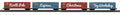 O North Pole 50' Double Door Boxcar 4pk w/LED's