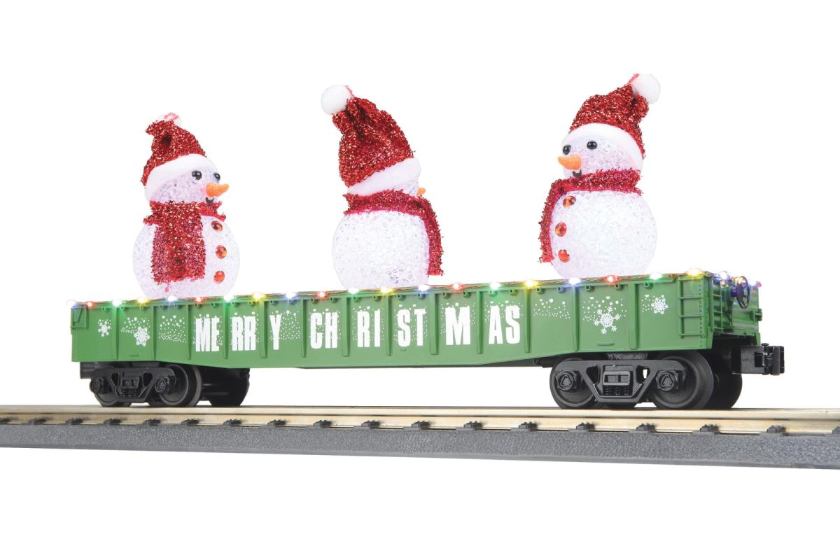 TARIFF O Christmas Gondola w/Lights & Lighted Snow Men/green