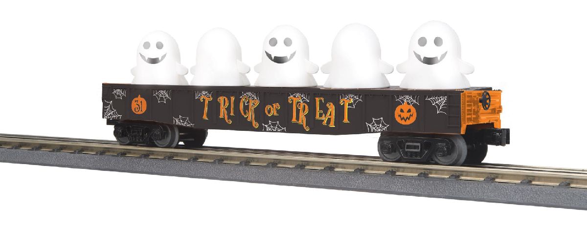O Halloween Gondola Car w/Flickering Ghosts  Black