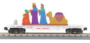 O Christmas Flatcar w/Lighted Wise Men Scene