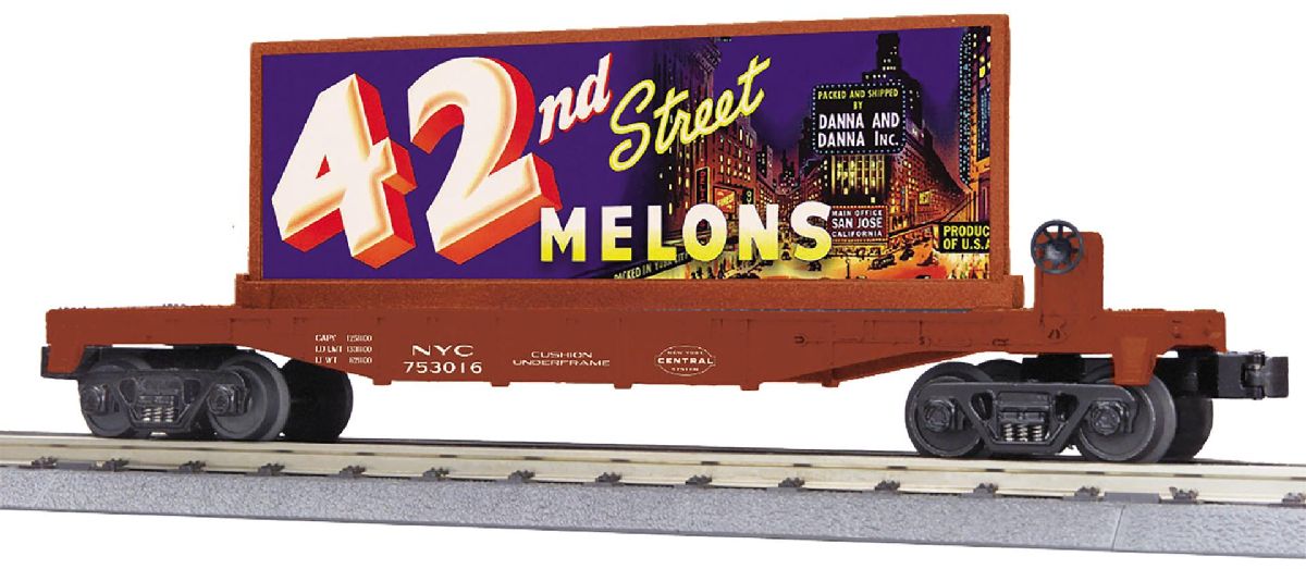 O Flatcar w/Billboard NYC 52nd St. Melons