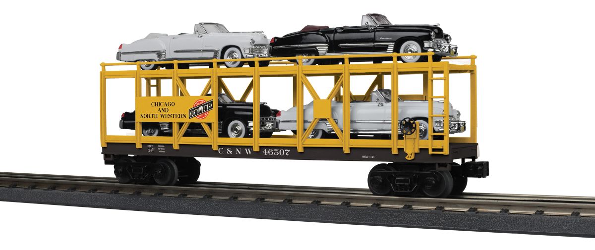 O CNW Auto Carrier w/(4) 49 Cadillacs