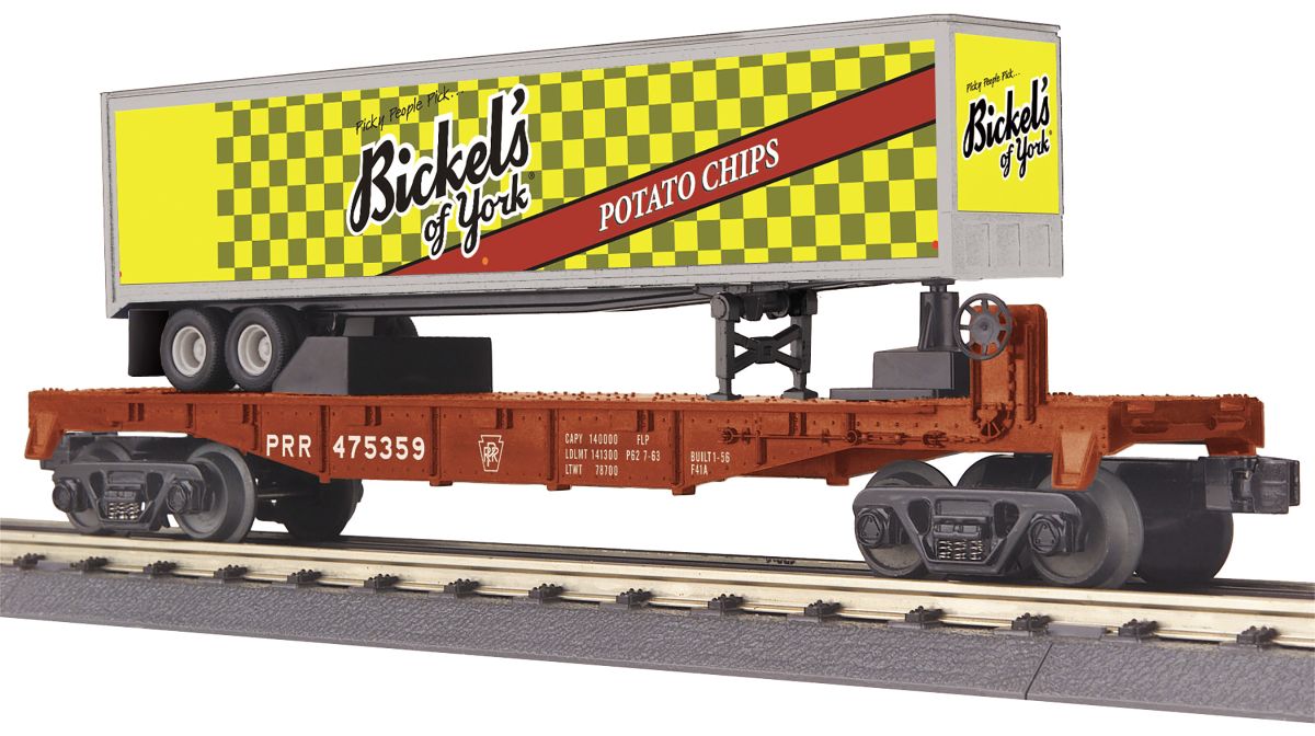 O Flatcar w/40' Trailer PRR