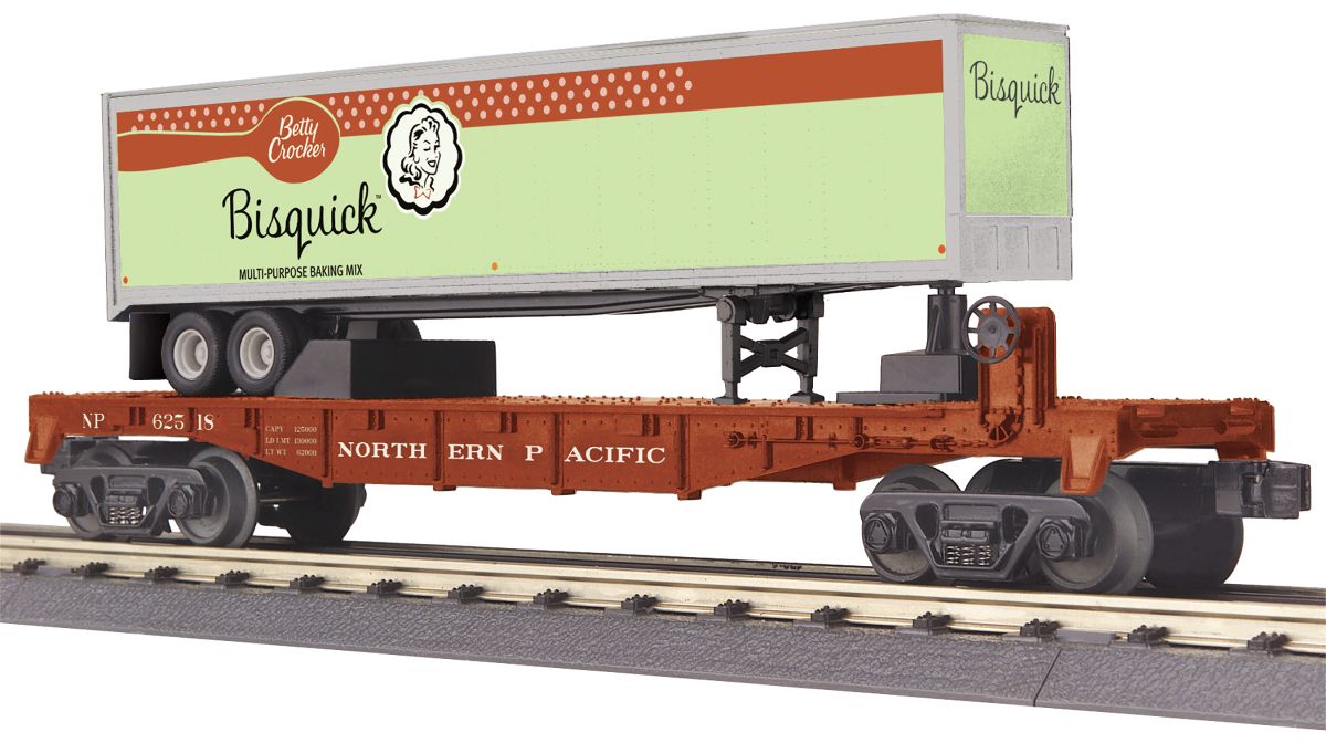 O Flatcar w/40' Trailer NP