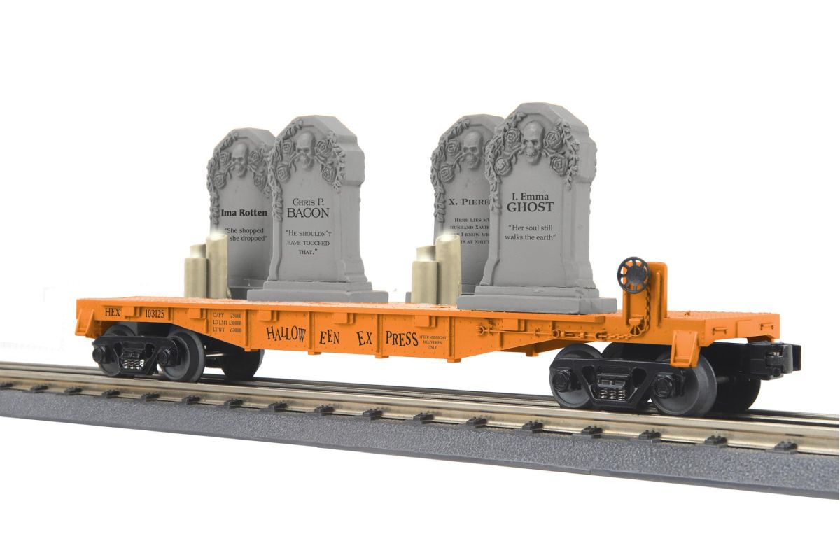TARIFF O Halloween Flatcat w/Headstones & Lights-orange