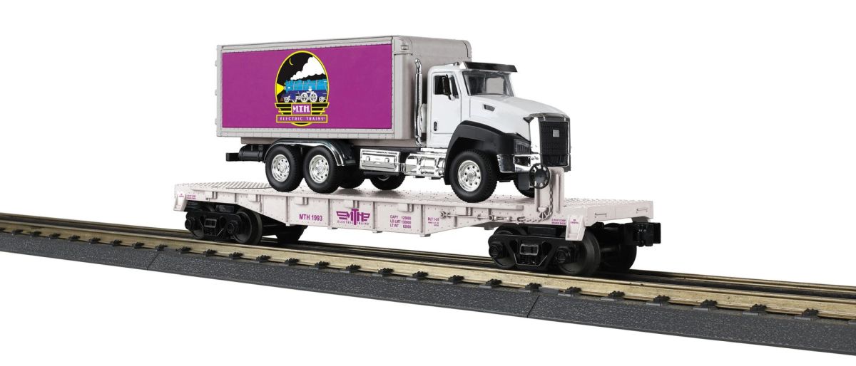 O RK Flat Car w/Premier Logo Box Truck