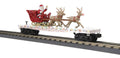 O Christmas Flat Car w/LED  Santa Sleigh & Reindeer  White