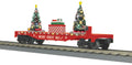 O Christmas Flat Car w/LED  Lighted Christmas Trees  Red