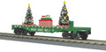 O Christmas Flat Car w/LED  Lighted Christmas Trees  Green