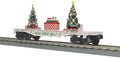 O Christmas Flat Car w/LED  Lighted Christmas Trees  White