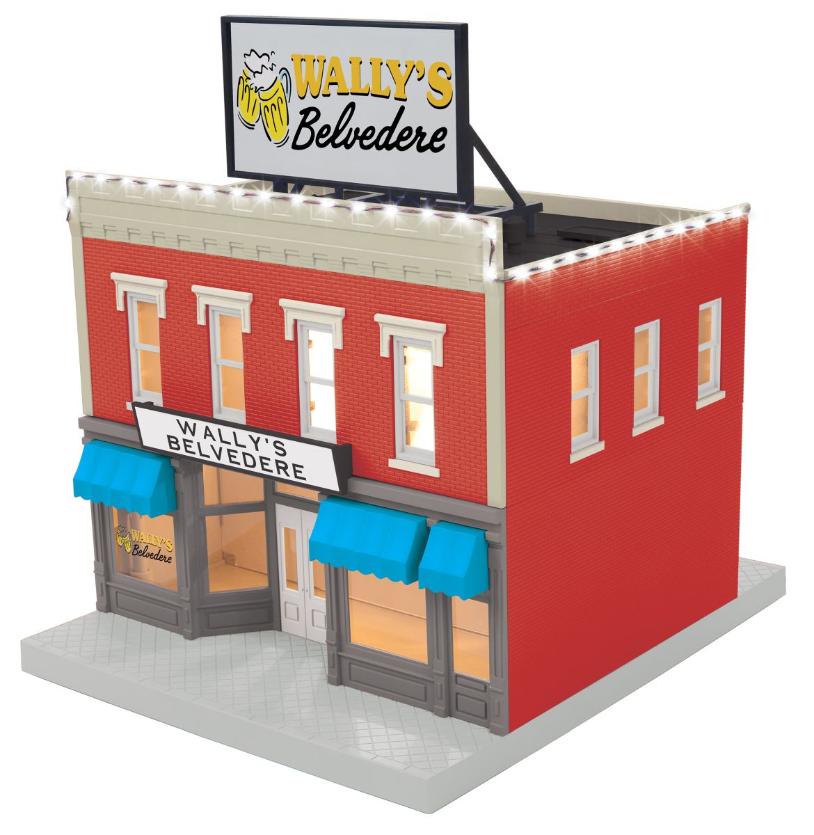 O 2-Story Building Wally's Belvedere w/LED Lights