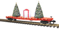 G Christmas Flatcar w/Trees & LED's  red