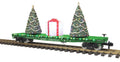 G Christmas Flatcar w/Trees & LED's  green