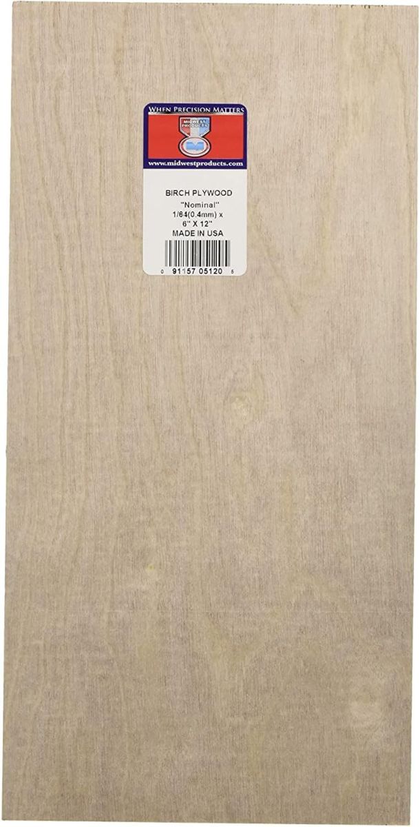 Plywood 1/64 x 6 x 12