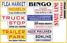 Trailer Park Arrow Sign