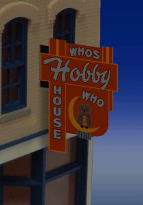 Who's Hobby House Verticle Sign  (Lg)