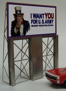 Uncle Sam Roadside Billboard Sign  (HO/O)