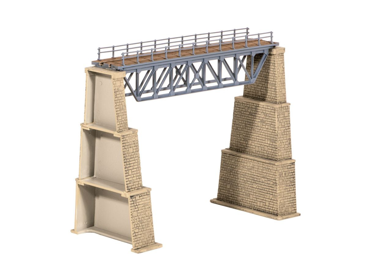 N Steel Truss Bridge  with Stone Piers