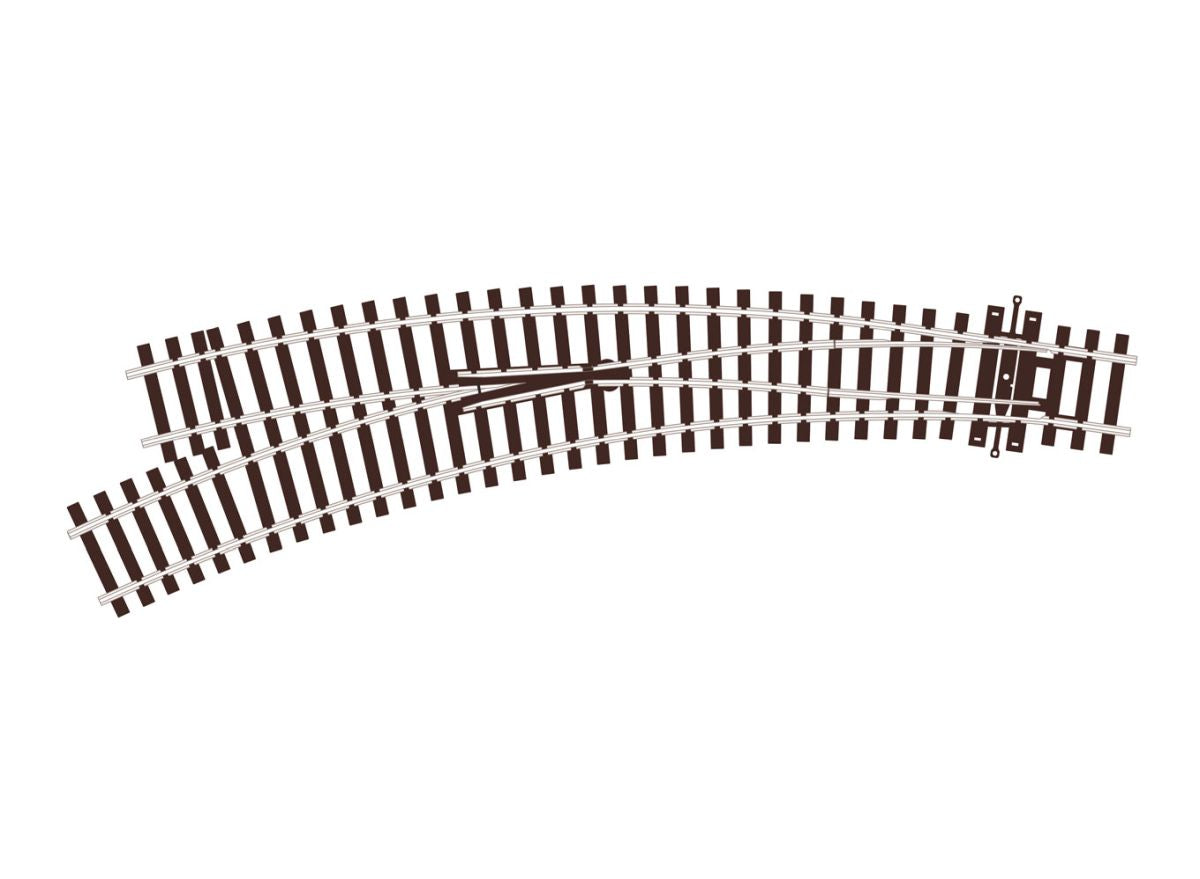 HO Code 100 Curved Turnout - Sma Rad - LH - UNI