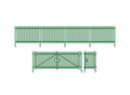 HO Modern Palisade Fencing with Gates  (1460mm)