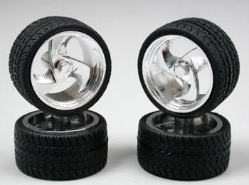 TRI-BLADES  RIMS W/TIRES CHROME