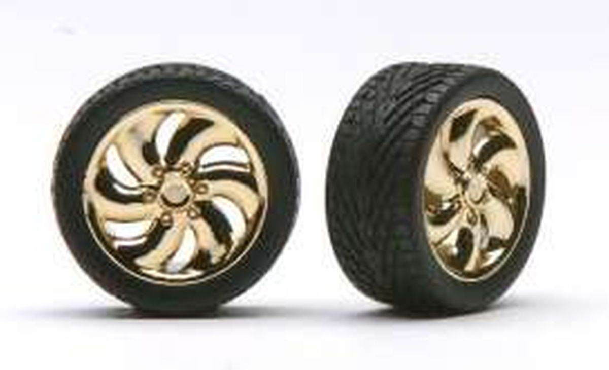 CYCLONES  RIMS W/TIRES GOLD