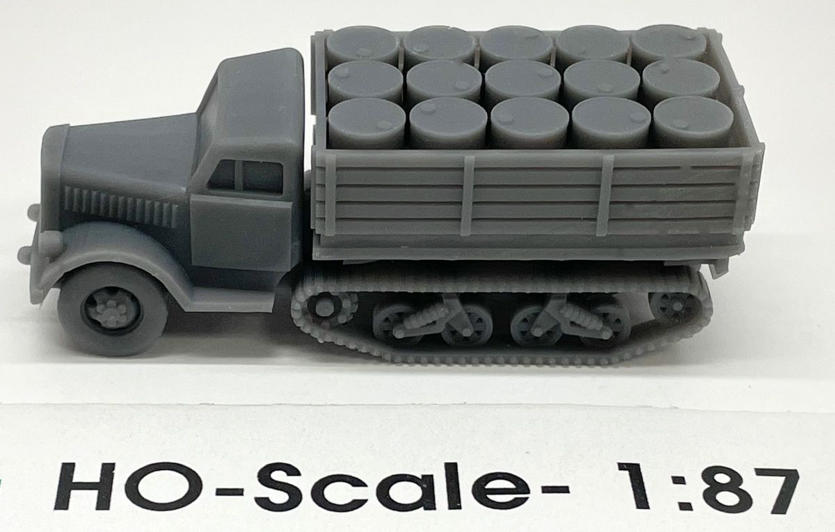 HO Half-Track Truck w/Drum Load (1)