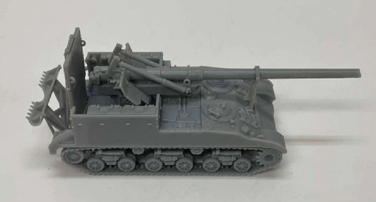 HO M40 155mm Gun Carriage Flatcar Load (1)