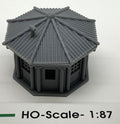 HO Octogon Building w/Roof & Glass (1)